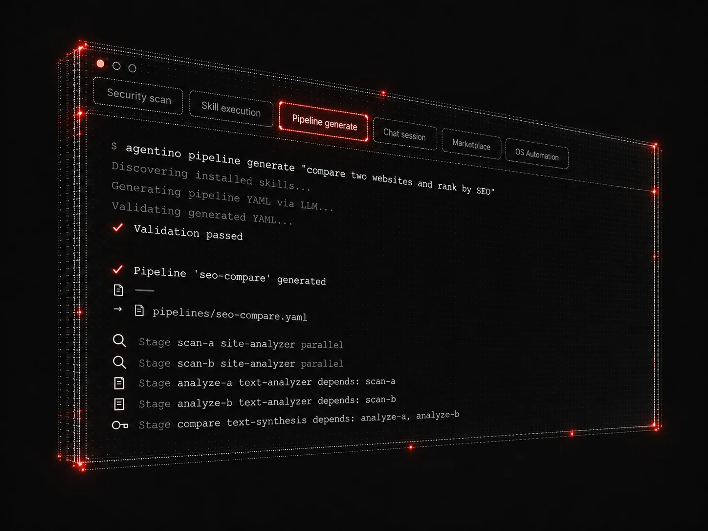 Rielaborazione illustrata della console Agentino del sito del progetto.